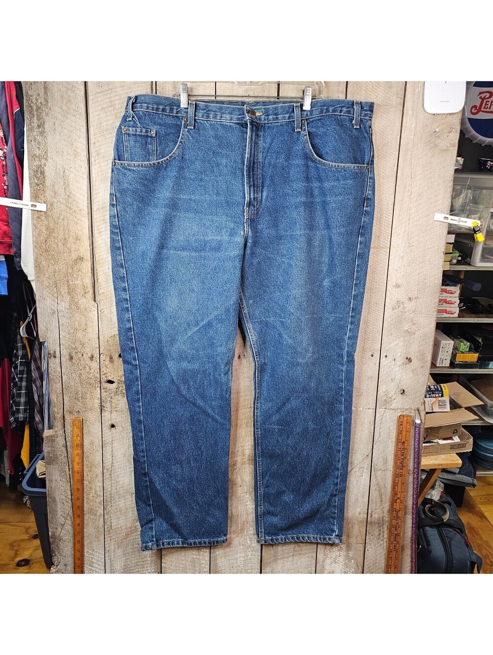 Rural King Men's 44x32 Relaxed Fit Blue Denim Jeans Made in Mexico